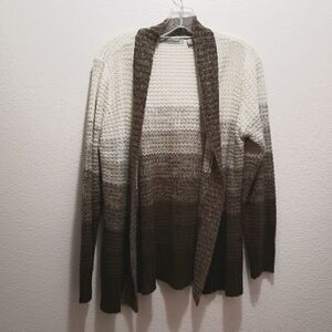 *Jason Maxwell cardigan L, varigated brown stripe